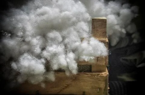 A Box of Raw Wool Stock Photos