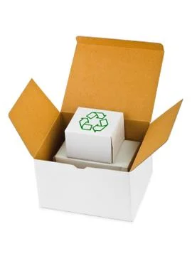 Box with recycling sign Stock Illustration