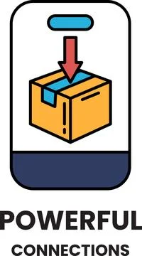 A box with a red arrow pointing down イラスト素材