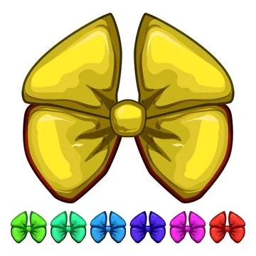 Box red bow cartoon vector graphic Stock Illustration