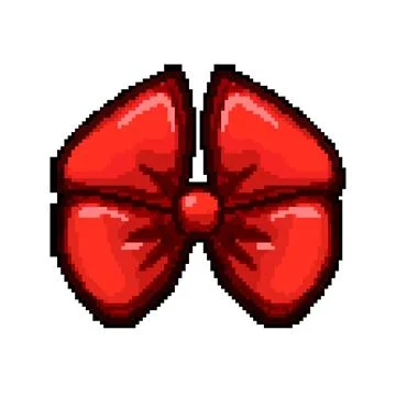 Box red bow pixel art vector illustration Illustrazione stock
