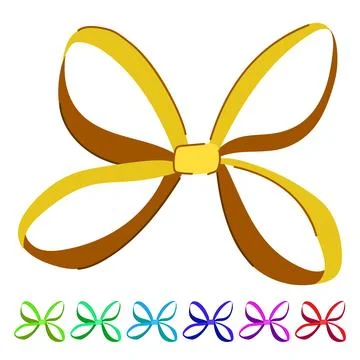 Box red bow vector cartoon graphic Stock Illustration