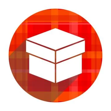Box red flat icon isolated. Illustrazione stock