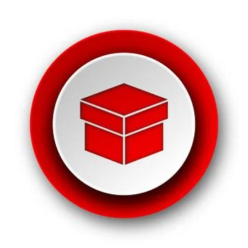 Box red modern web icon on white background. Illustrazione stock