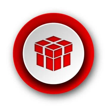 Box red modern web icon on white background. Stock Illustration
