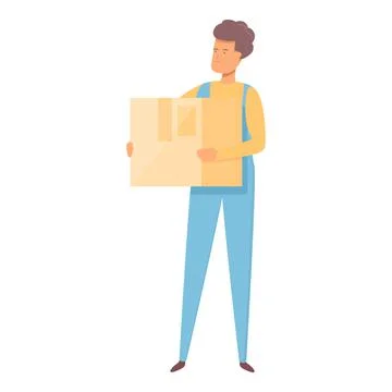 Box relocation icon cartoon vector. House move service 스톡 일러스트