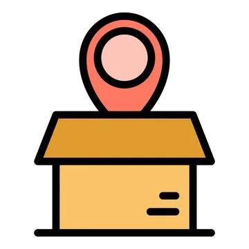 Box relocation icon color outline vector Illustrazione stock