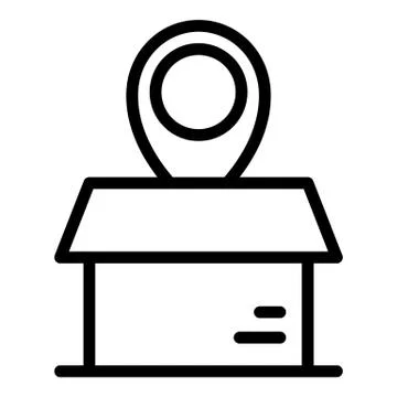 Box relocation icon, outline style Illustrazione stock
