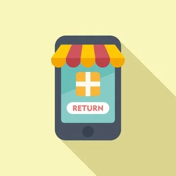 Box return icon flat vector. Parcel delivery Stock Illustration
