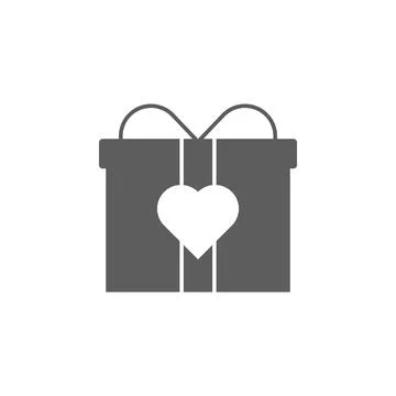 Box with ribbon hearts icon. Elements of Valentine's Day icon. Premium quality Stock Illustration