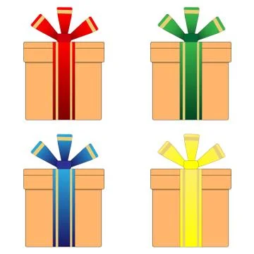 A box with a ribbon Stock Illustration