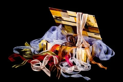 Box of Ribbons Stock Photos