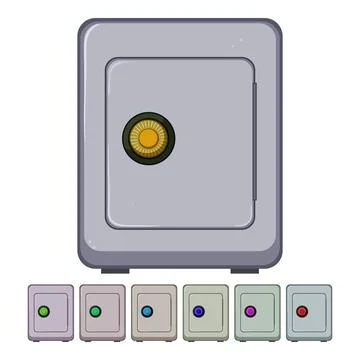 Box safe cartoon vector graphic sign color 스톡 일러스트