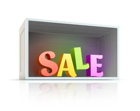 Box with sale text inside Stock Illustration