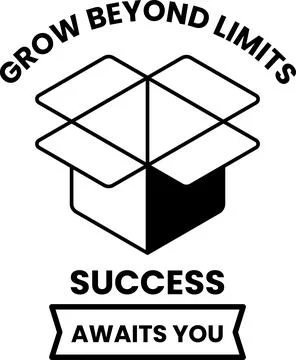 Box says Grow Beyond Limits Success Awaits You Stock Illustration
