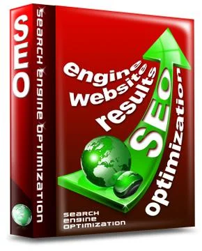 Box seo red arrow - search engine optimization web 스톡 일러스트