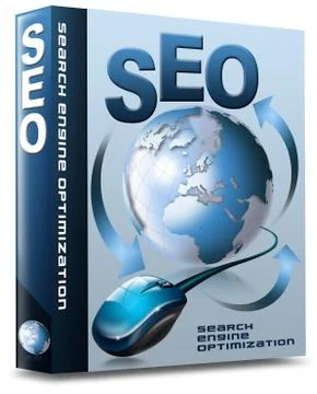 Box seo - search engine optimization web 스톡 일러스트