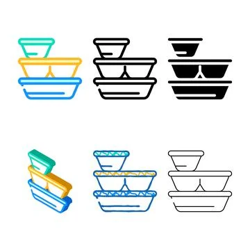 Box sets color types icon vector color Illustrazione stock