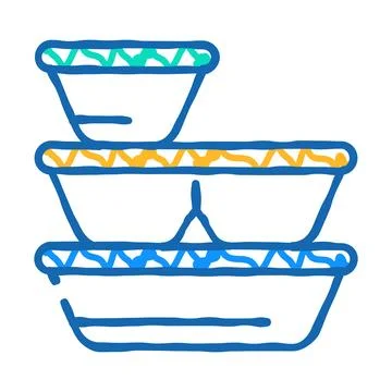 Box sets icon doodle illustration Stock Illustration