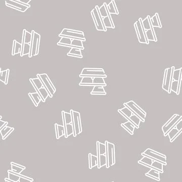 Box sets line vector seamless pattern black Illustrazione stock