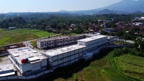 Box-shaped (square or cube) building construction Stock Footage 338398684