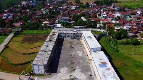 Box-shaped (square or cube) building construction Stock Footage 338493385