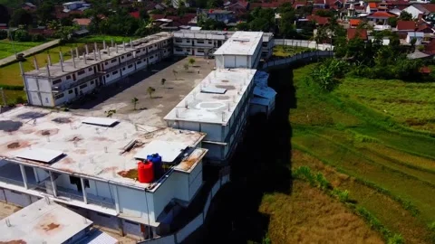 Box-shaped (square or cube) building construction Stock Footage 338523444