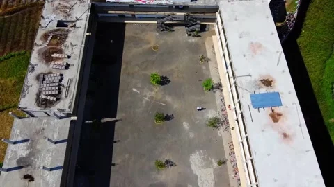 Box-shaped (square or cube) building construction Stock Footage 338525377