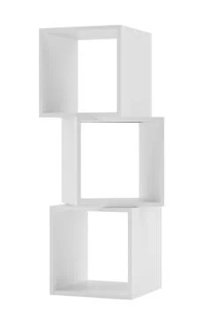 Box shelves white. 3d rendering on background. Illustrazione stock