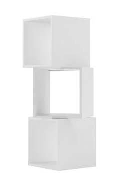 Box shelves white. 3d rendering on background. Illustrazione stock