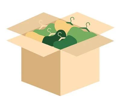 Box with shirts Ilustração Stock
