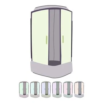 Box shower cabin vector cartoon graphic Stockillustratie