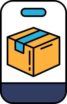 A box is shown on a phone screen Stockillustratie