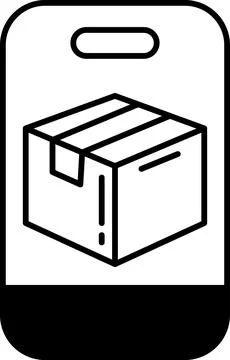 A box is shown on a phone screen Stock Illustration