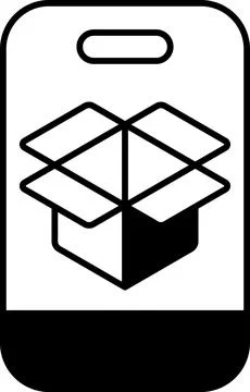A box is shown on a phone screen Stock Illustration