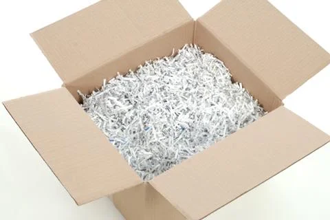 Box of shredded paper Stock Photos