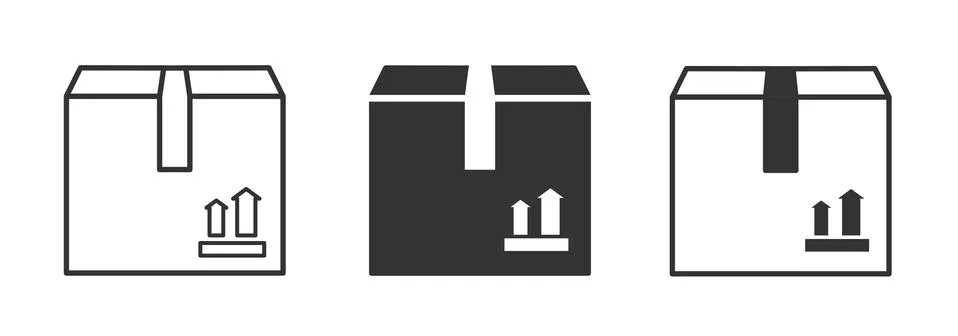 Box simple icon collection. Box in flat style. Carton box icons. Vector Stock Illustration