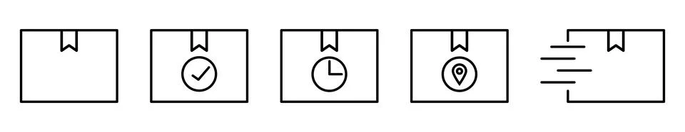 Box simple icon set. Delivery icon Stock Illustration