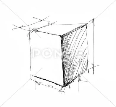 Box sketch Stock Illustration