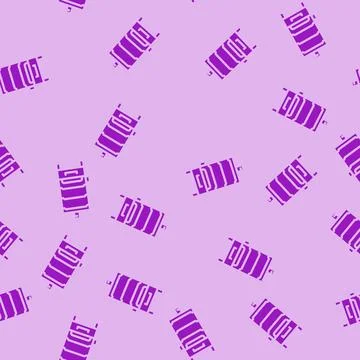 Box smoker glyph vector seamless pattern Stock Illustration