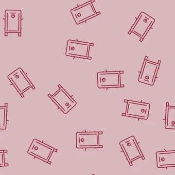 Box smoker line seamless pattern Stock Illustration