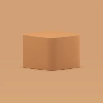 Box smooth cube geometric shape pedestal basic platform minimalist 3d design  Stock Illustration