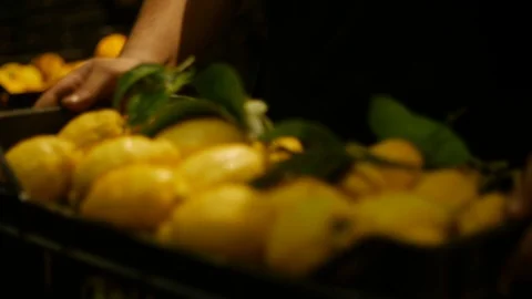 Box of Sorrento lemons Stock Footage 119605050