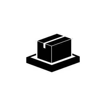 Box on storage scale filled outline icon, logistic and delivery, platform s.. Stock Illustration