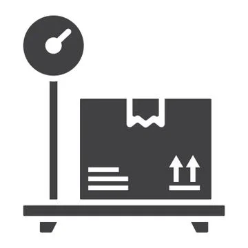 Box on storage scale glyph icon, logistic イラスト素材