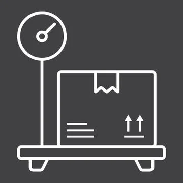 Box on storage scale line icon, logistic イラスト素材