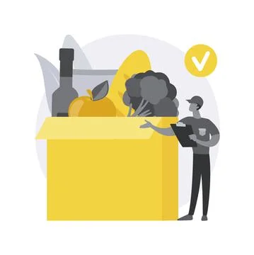 Box subscription service abstract concept vector illustration. Stock Illustration