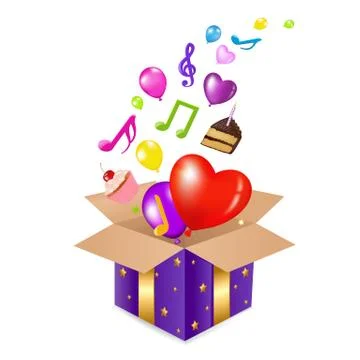 Box with surprise Stock Illustration