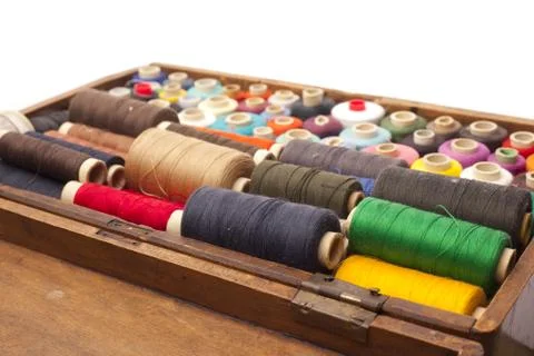 Box with thrads Stock Photos