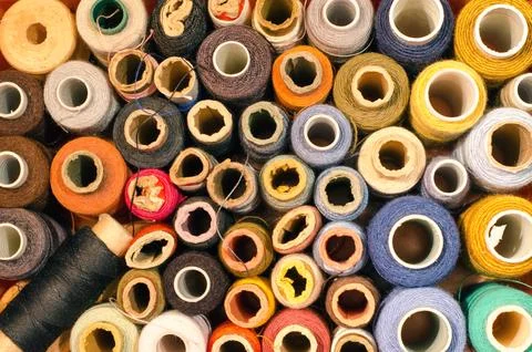 Box with threads Stock Photos